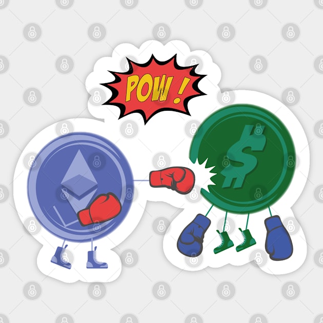 Ethereum VS Dollar Sticker by SLH-69